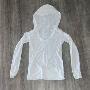 Zella White Long Sleeve Hoodie Top